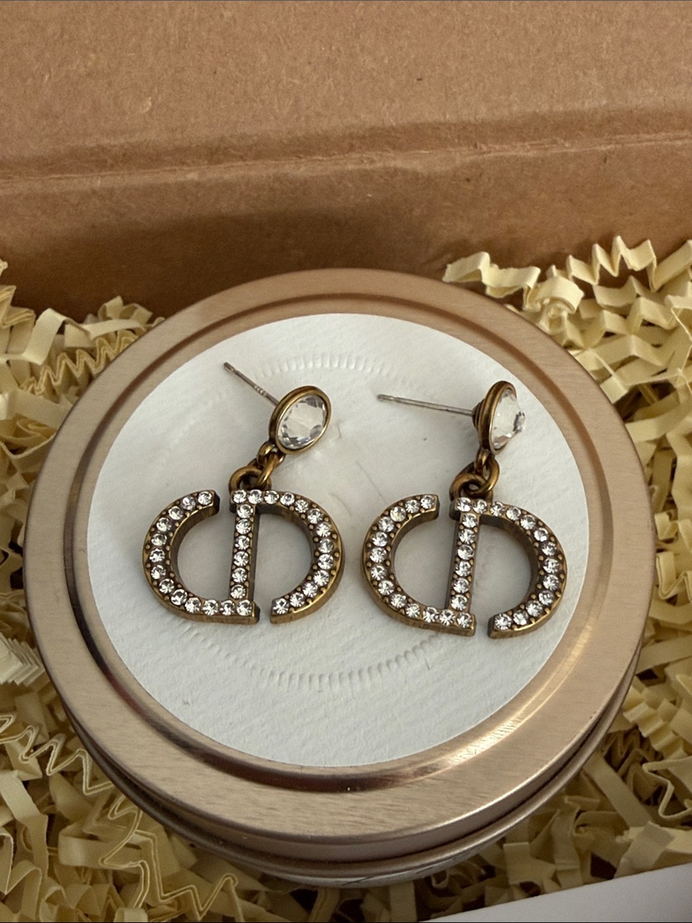 Fashion Jewelry Gold-Tone Crystal Dangle Earrings - Sparkling